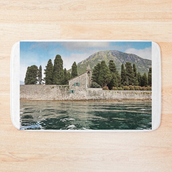 Item preview, Saint George monastery stone walls flowers,Perast, Bay of Kotor, Montenegro designed and sold by goceris.