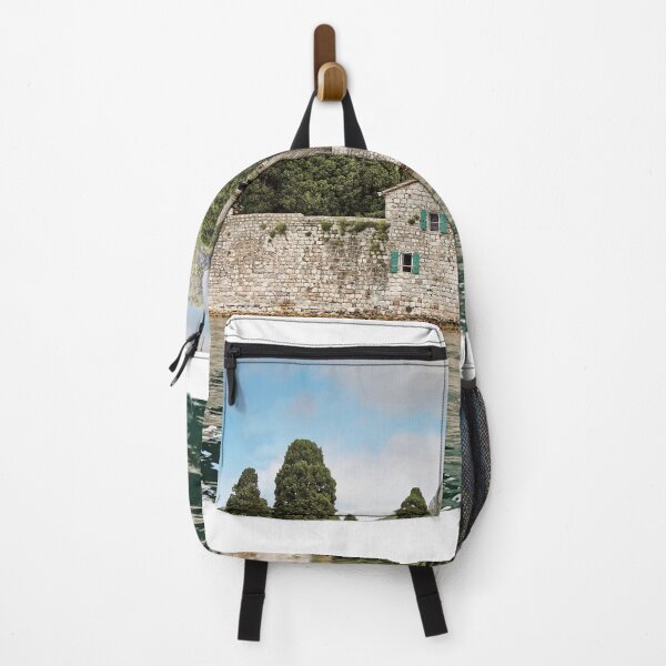 Item preview, Saint George monastery stone walls flowers,Perast, Bay of Kotor, Montenegro designed and sold by goceris.