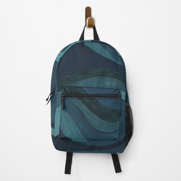 Item preview, Flowing Ocean Lines in Dark Teal Waves designed and sold by Harmonic_Layers.