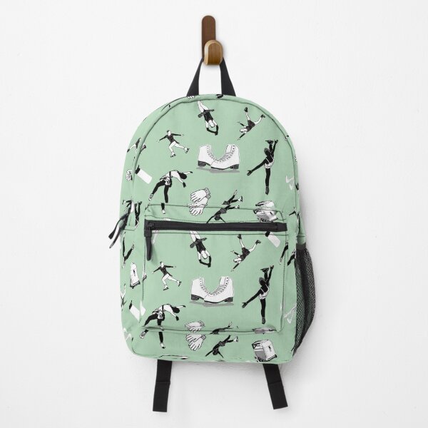 Item preview, Figure Skating Female Silhouettes and Accessories on Pastel Green designed and sold by Purposely Designed.