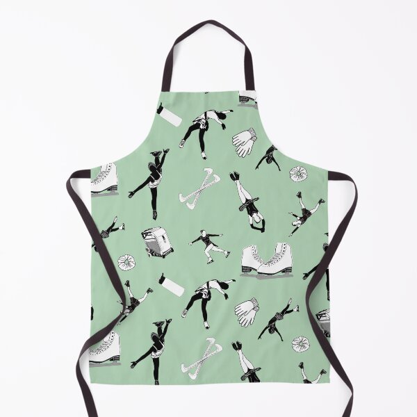 Item preview, Figure Skating Female Silhouettes and Accessories on Pastel Green  designed and sold by PD-Skating.
