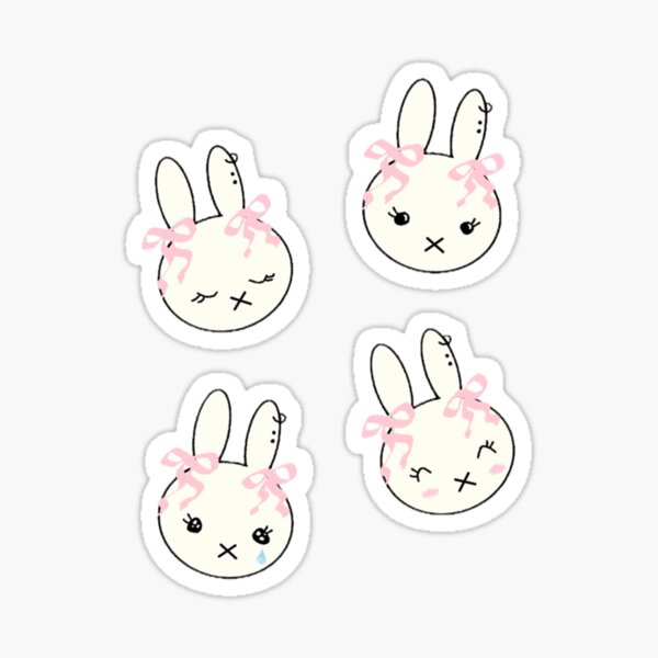 Artikel-Vorschau von Süßes Hasen-Stickerpaket im Miffy-Stil, designt und verkauft von Llamadiz.