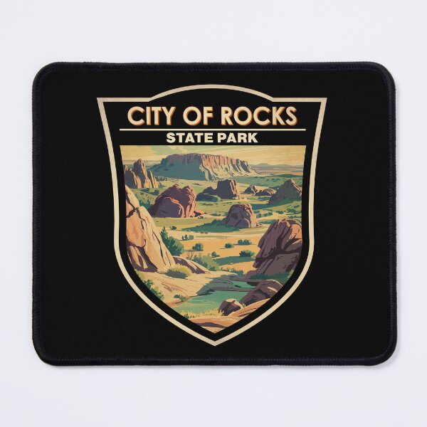 Item preview, City of Rocks State Park New Mexico Illustration Travel Art Badge designed and sold by KrisSidDesigns.