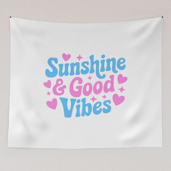 Item preview, Sunshine and Good Vibes! Pink And Blue Girly designed and sold by PMCreative.