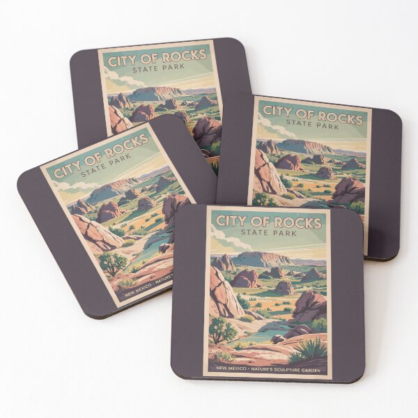 Item preview, City of Rocks State Park New Mexico Travel Art Vintage designed and sold by KrisSidDesigns.