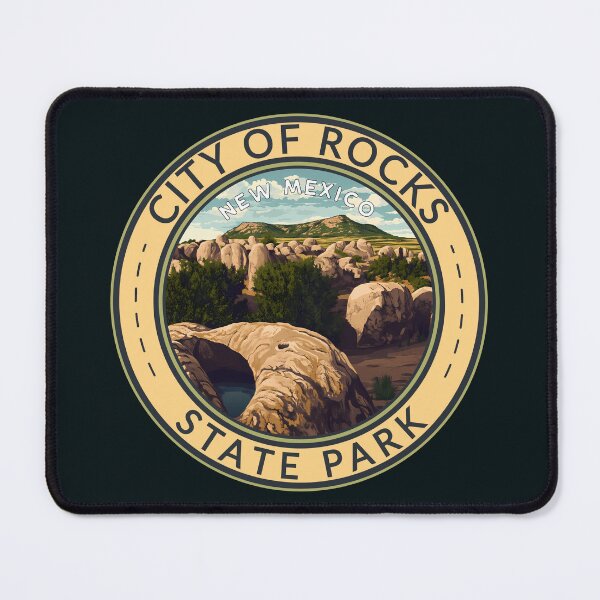 Item preview, City of Rocks State Park New Mexico Travel Art Badge designed and sold by KrisSidDesigns.