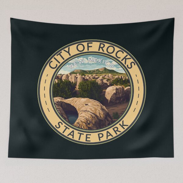 Item preview, City of Rocks State Park New Mexico Travel Art Badge designed and sold by KrisSidDesigns.