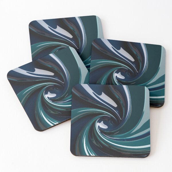 Item preview, Dark Glossy Spiral with Teal Chrome Flow designed and sold by Harmonic_Layers.