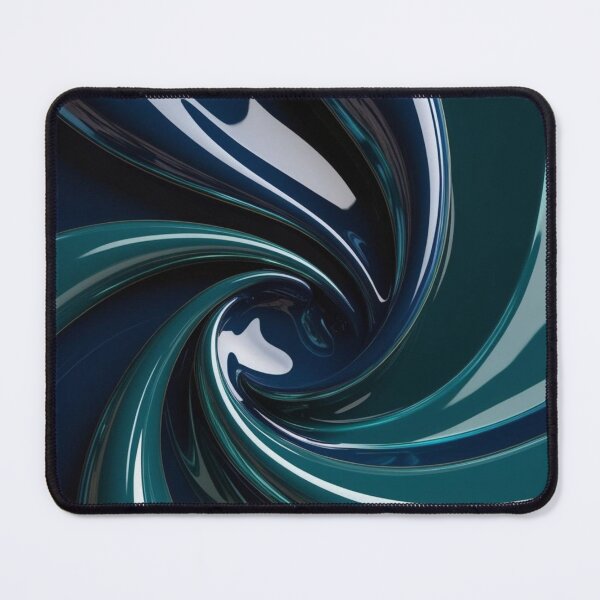 Item preview, Dark Glossy Spiral with Teal Chrome Flow designed and sold by Harmonic_Layers.
