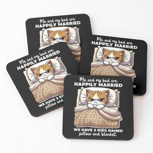 Item preview, Grumpy Anime Cat in Bed Funny Me and My Bed Married Design designed and sold by DKKShop.