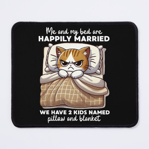 Item preview, Grumpy Anime Cat in Bed Funny Me and My Bed Married Design designed and sold by DKKShop.