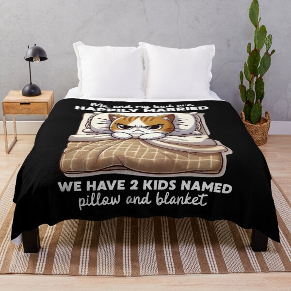 Item preview, Grumpy Anime Cat in Bed Funny Me and My Bed Married Design designed and sold by DKKShop.