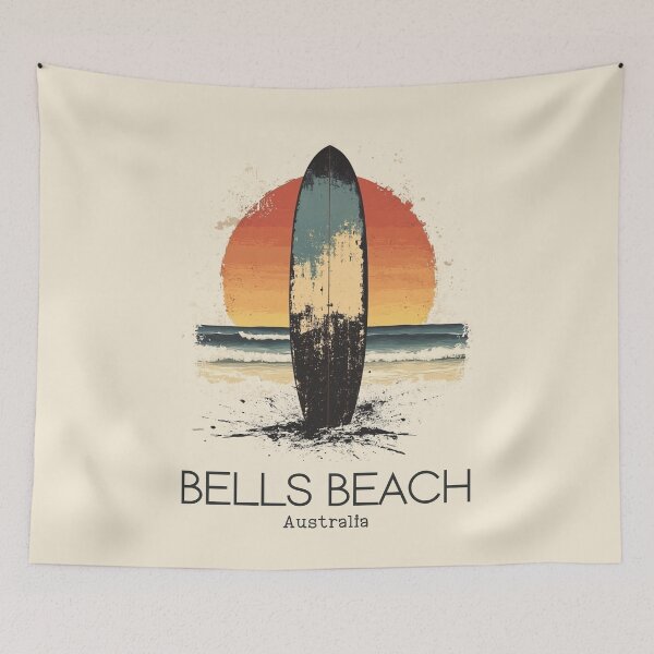 Item preview, A Vintage Illustration of Bells Beach - Australia  designed and sold by GoodOldVintage.