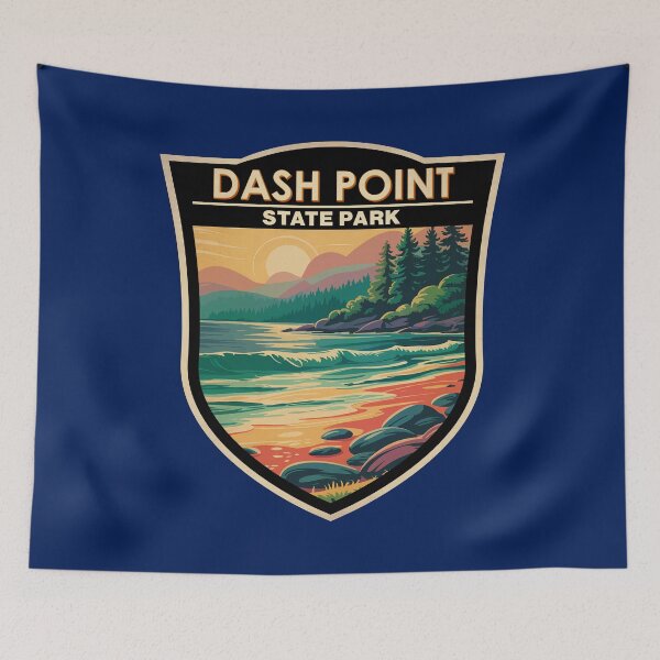 Item preview, Dash Point State Park Washington Illustration Travel Art Badge designed and sold by KrisSidDesigns.