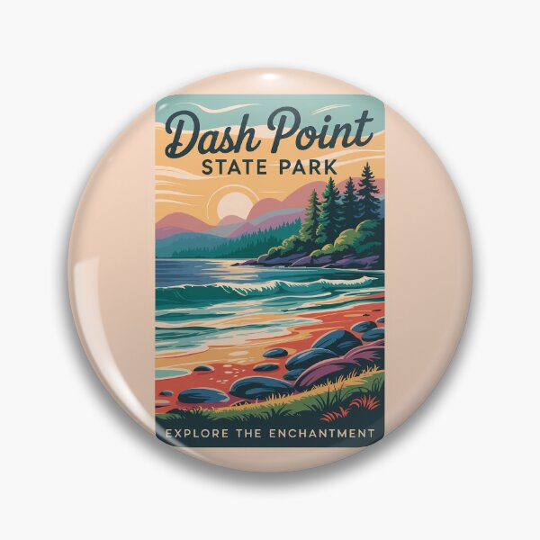 Item preview, Dash Point State Park Washington Travel Art Vintage designed and sold by KrisSidDesigns.