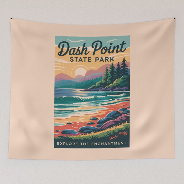 Item preview, Dash Point State Park Washington Travel Art Vintage designed and sold by KrisSidDesigns.