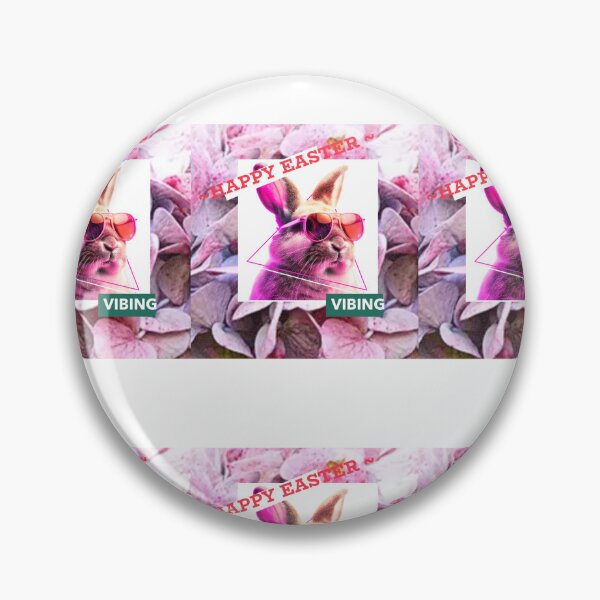 Item preview, HAPPY EASTER VIBING FUN FLOWER COLORFUL PINK BUNNY  designed and sold by Shelbineshop.
