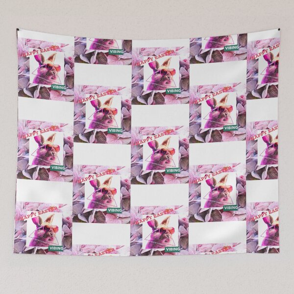 Item preview, HAPPY EASTER VIBING FUN FLOWER COLORFUL PINK BUNNY  designed and sold by Shelbineshop.