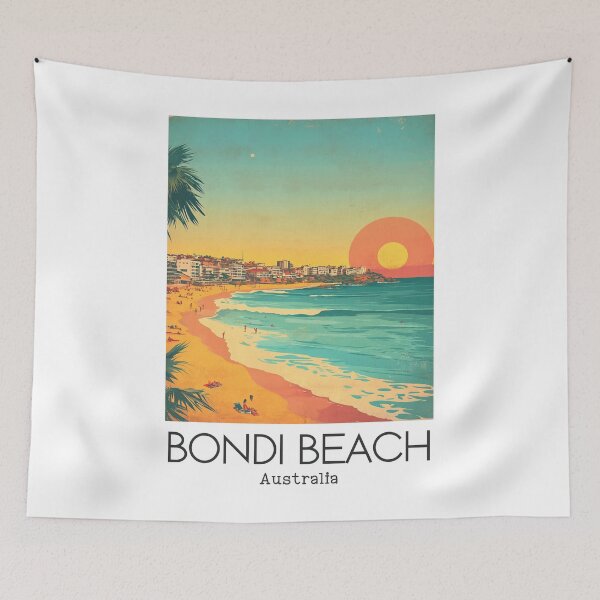 Item preview, A Vintage Illustration of Bondi Beach - Australia  designed and sold by GoodOldVintage.