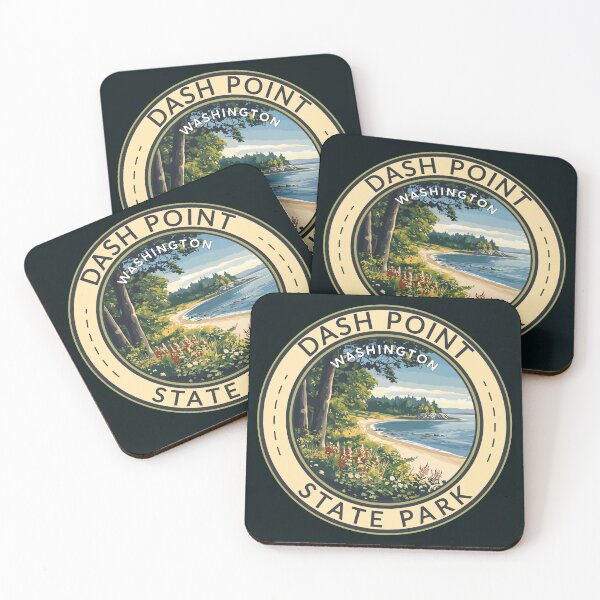 Item preview, Dash Point State Park Washington Travel Art Badge designed and sold by KrisSidDesigns.