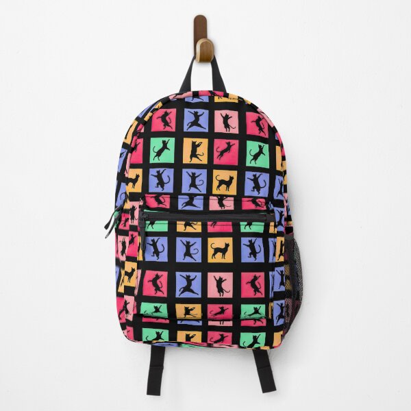Item preview, Pop Art Dancing Cat Silhouettes - Colorful Abstract Pattern designed and sold by ArtMorphStudio.