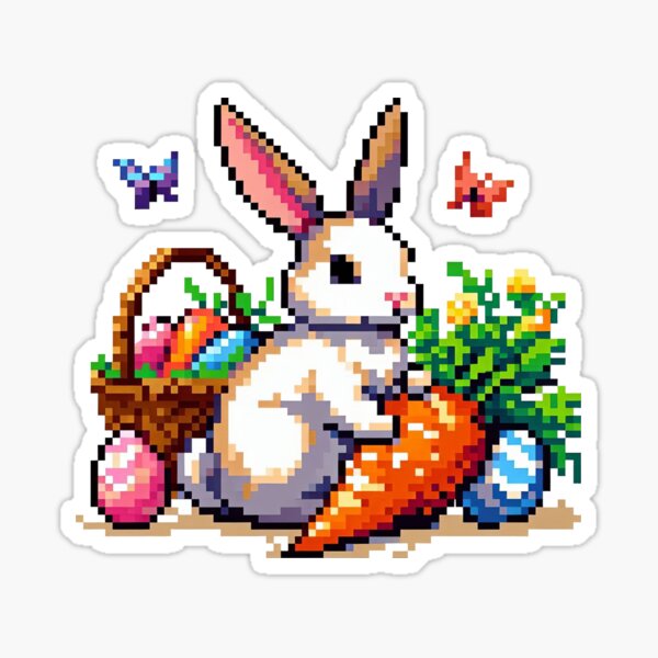 Item preview, Pixel Easter Bunny designed and sold by ZEVRA_.