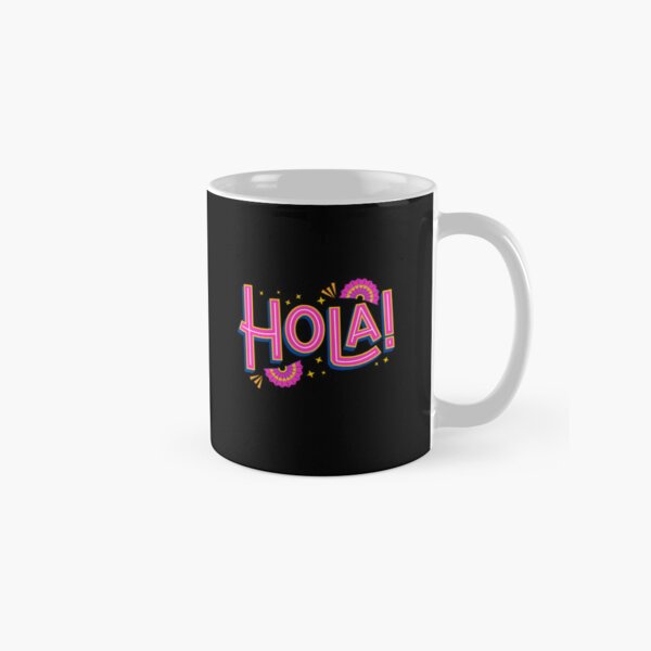 Vista previa del artículo con la obra «HOLA Saludo colorido en español Diseño divertido de fiesta», diseñado y vendido por Basma Store.
