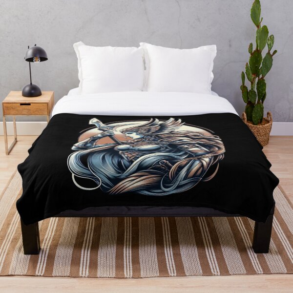 Item preview, Valkyrie Warrior – Norse Mythology Art in Engraved Style designed and sold by Fantsy-world.