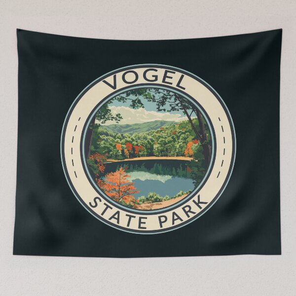 Item preview, Vogel State Park Georgia Illustration Travel Art Badge designed and sold by KrisSidDesigns.