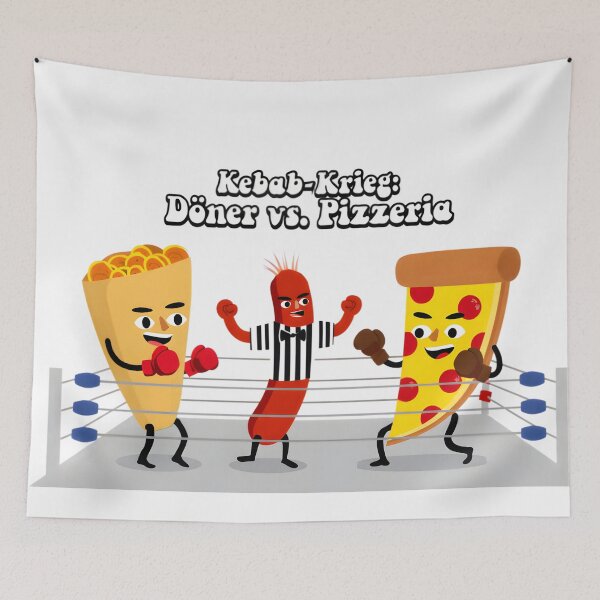 Item preview, Kebab-Krieg: Döner vs. Pizzeria – The Ultimate Food Fight Tee designed and sold by AnnDesignStudio.