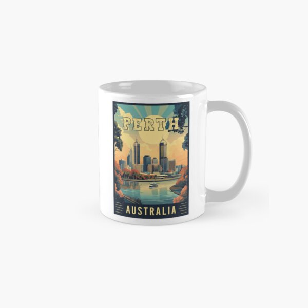 Item preview, Discover City by the Swan River Perth in Australia - Travel Art designed and sold by turtlestart.