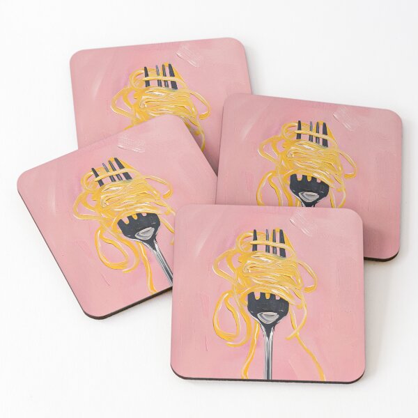 Item preview, Pink Spaghetti Pasta on Fork designed and sold by Nova~Prints.