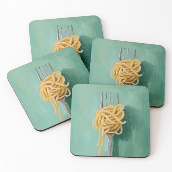 Item preview, Green Spaghetti Pasta on Fork designed and sold by Nova~Prints.