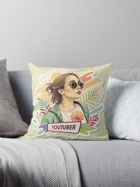 Vista previa del artículo con la obra «Chica bloguera feliz», diseñado y vendido por AhArtMe.