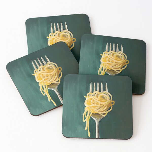 Item preview, Green Spaghetti Pasta on Fork designed and sold by Nova~Prints.