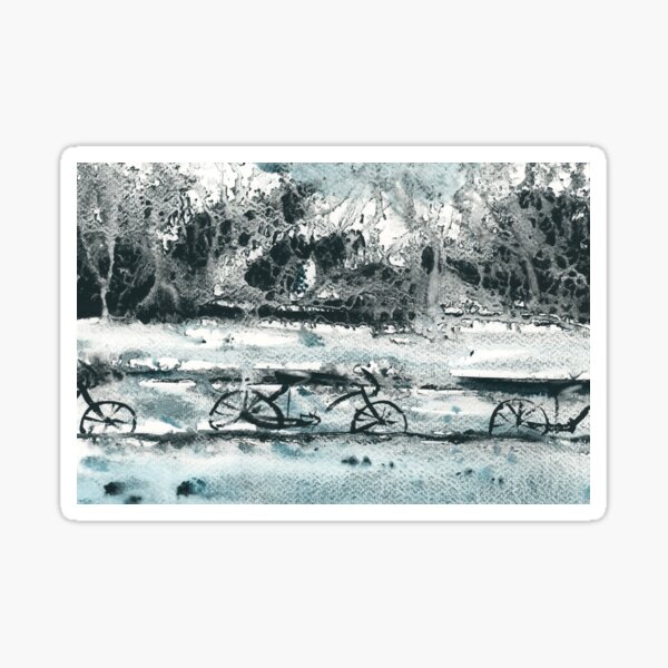 Item preview, View Outside Icicle Station Watercolor Painting designed and sold by Valerie Englehart.