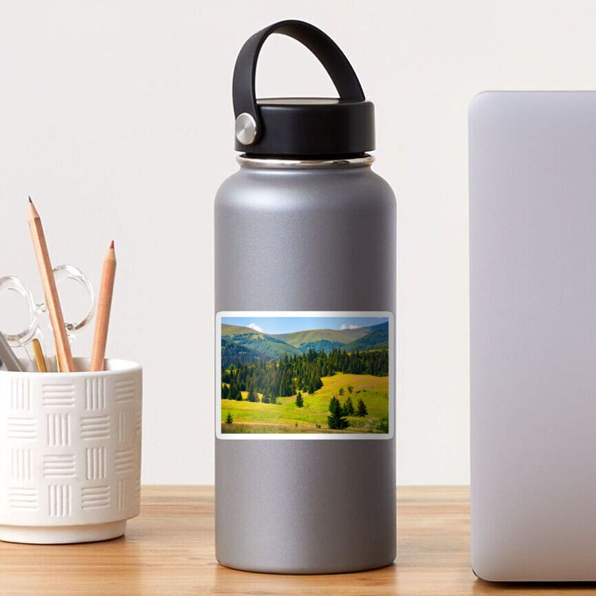 forested hills of Borzhava in summer Sticker