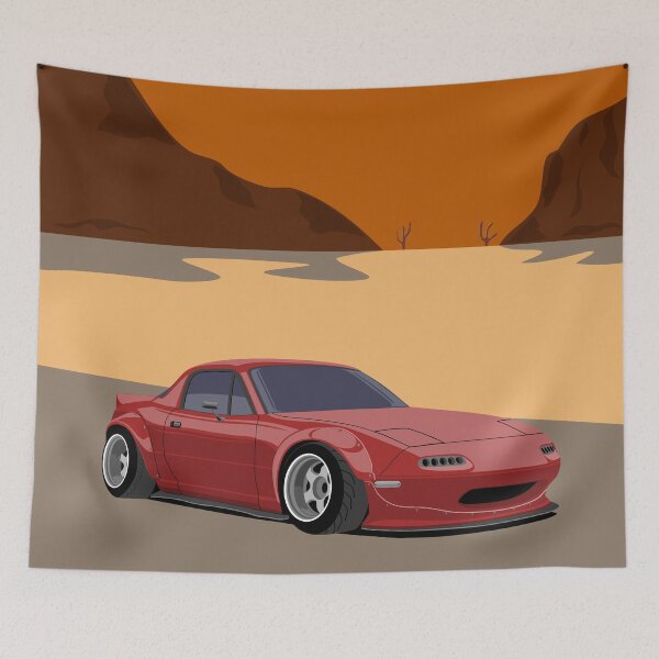 Item preview, Stanced Miata in Desert – JDM Art designed and sold by ElseWorldDesign.