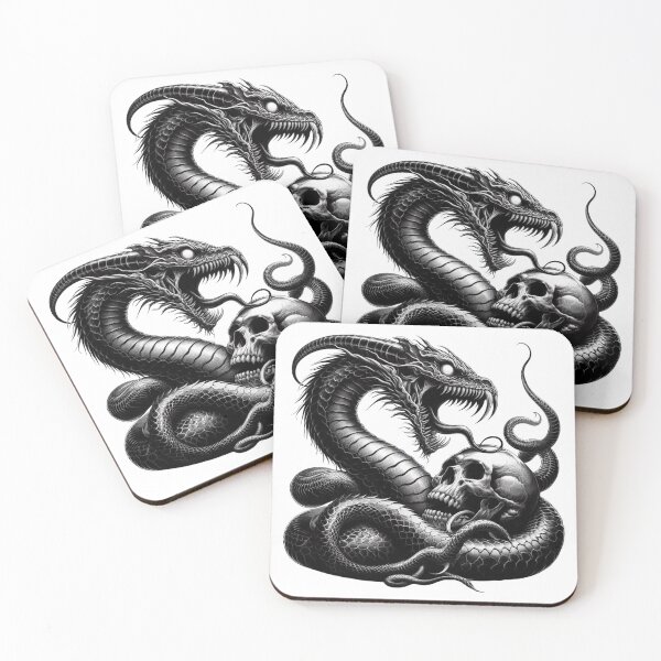 Item preview, Damballah - monstrous serpent coiled around a human skull designed and sold by SplashPixel.