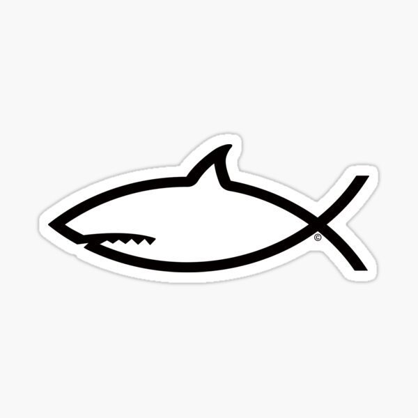 Artikel-Vorschau von Haifisch-Logo im stilisierten Fisch-Design – in Schwarz/Horizontal, designt und verkauft von RJW Creative Graphics.