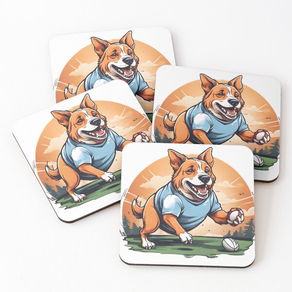Item preview, dog playing rugby designed and sold by Karaz's Animal Kingdom.