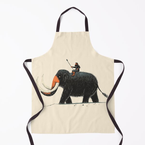 Item preview, Caveman riding a Woolly Mammoth Cartoon designed and sold by blackdogshop.