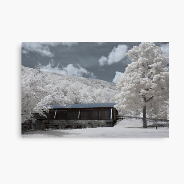 Covered Bridge in Infrared Canvas Print