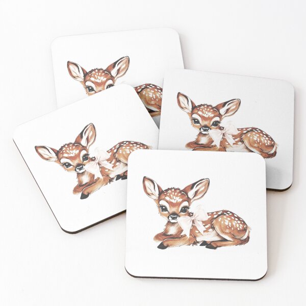 Item preview, Cute Coquette Aesthetic Fawn Wearing Bow for the Girlies Sticker designed and sold by HeavenTarnished.
