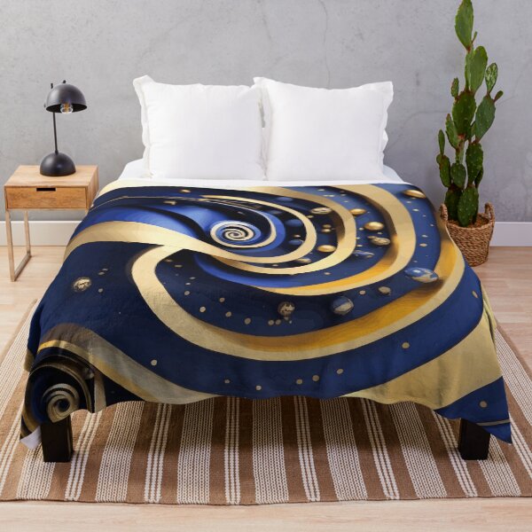 Item preview, Abstract Spiral Blue and Gold Spiral designed and sold by Vicky Brago-Mitchell®.