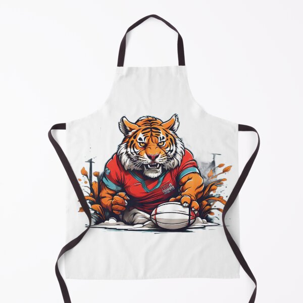 Item preview, tiger playing rugby designed and sold by Karaz's Animal Kingdom.