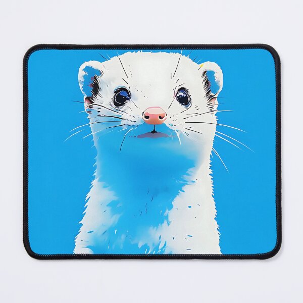 Item preview, White Ferret Close-Up – Vibrant Digital Art designed and sold by Dino-Lune.