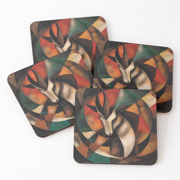 Item preview, A design of an antelope with a swirling geometry and earthy tones. designed and sold by HEMRO.
