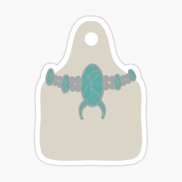 Turquoise Squash Cow Tag Glossy Sticker