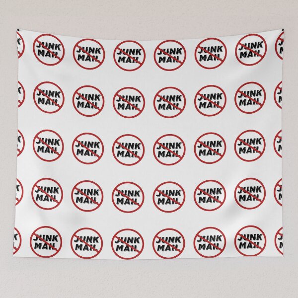 Item preview, Prohibited Junk Mail, Sign, Black, Red, White Signage designed and sold by AASparksDesigns.